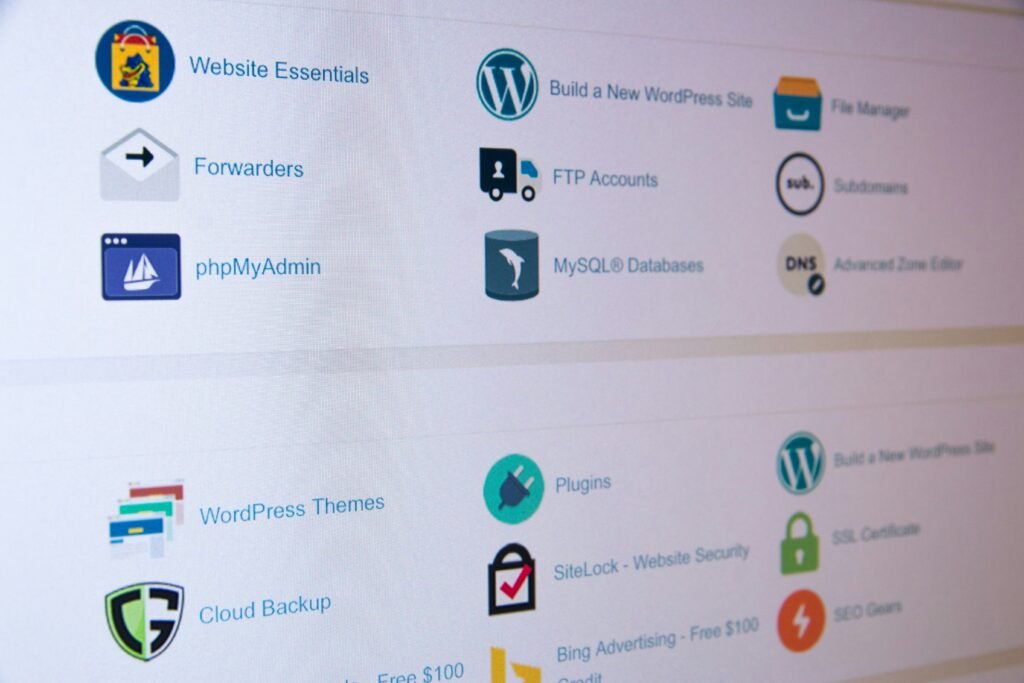 Dashboard web hosting yang menampilkan ikon 'WordPress Themes' untuk memilih tema WordPress gratis terbaik.